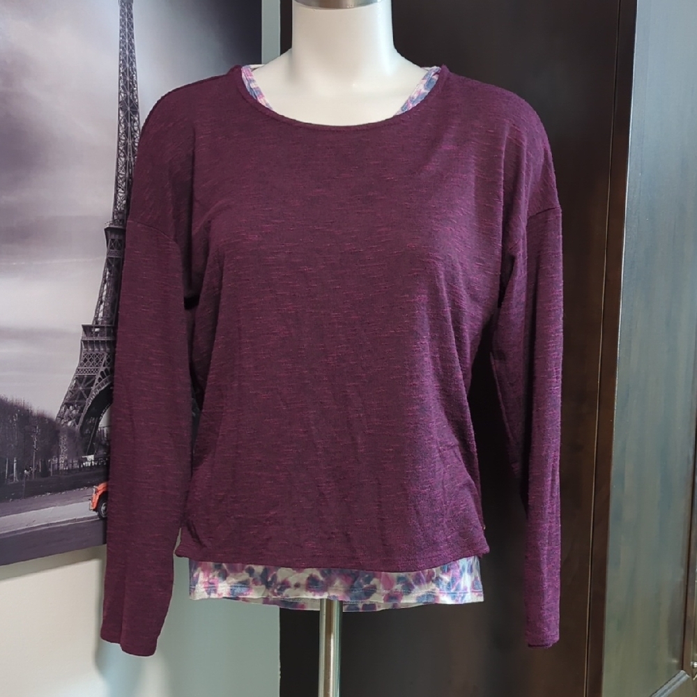 Justice Maroon Long Sleeve Top